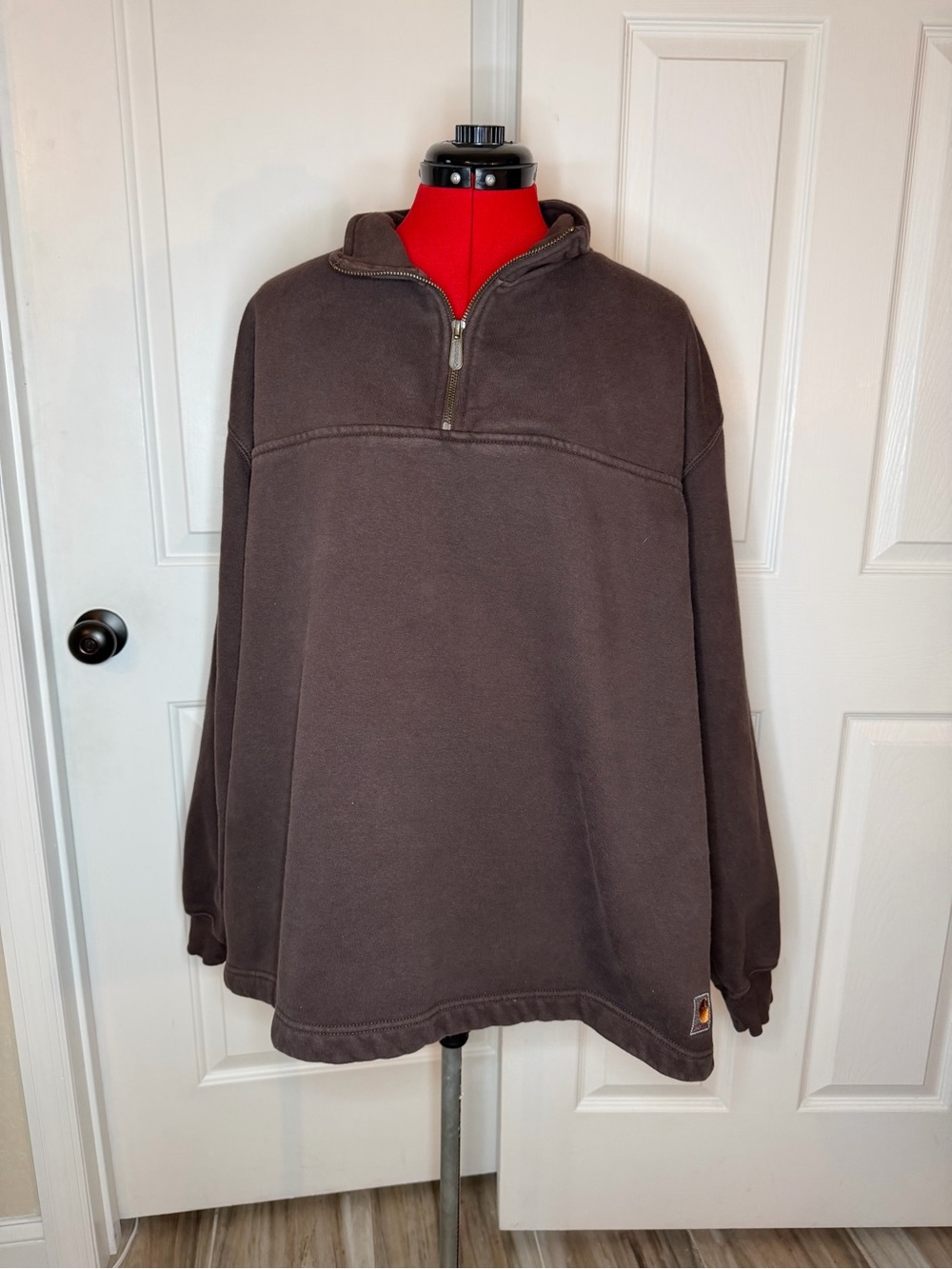 Carhartt Heavyweight Men’s Quarter Zip Sweatshirt 2XL Dark Brown Pullover
